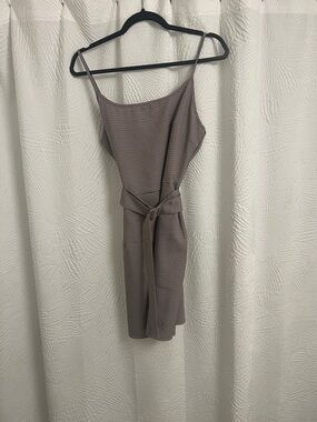 Missguided Brown Check Tie-Front Mini Dress